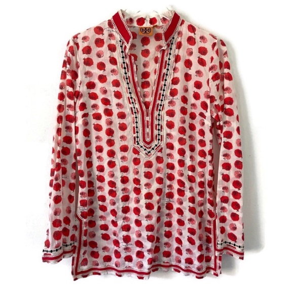 Tory Burch Red and White Tunic - Picture 1 of 6